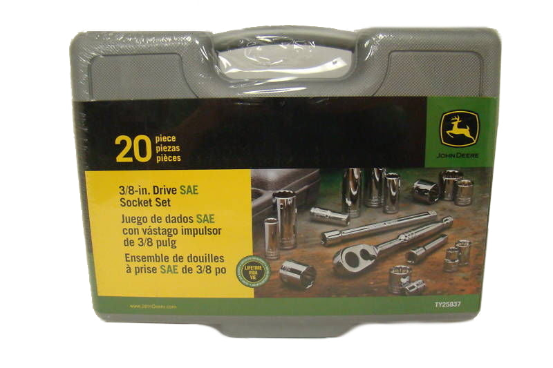 "John Deere 20-Piece 3/8"" Drive SAE Socket Set - TY25837"