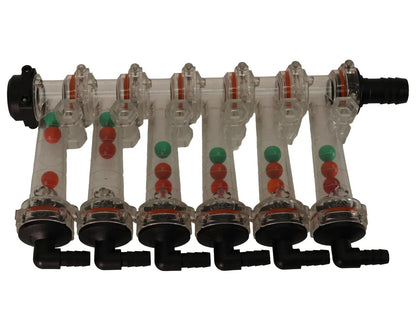 SMA Products Wilger® Modular Flow Monitor Kit - 6 Column 3/8" Hose Barb Elbow, 3/4" Hose Barb Inlet - 976-204606