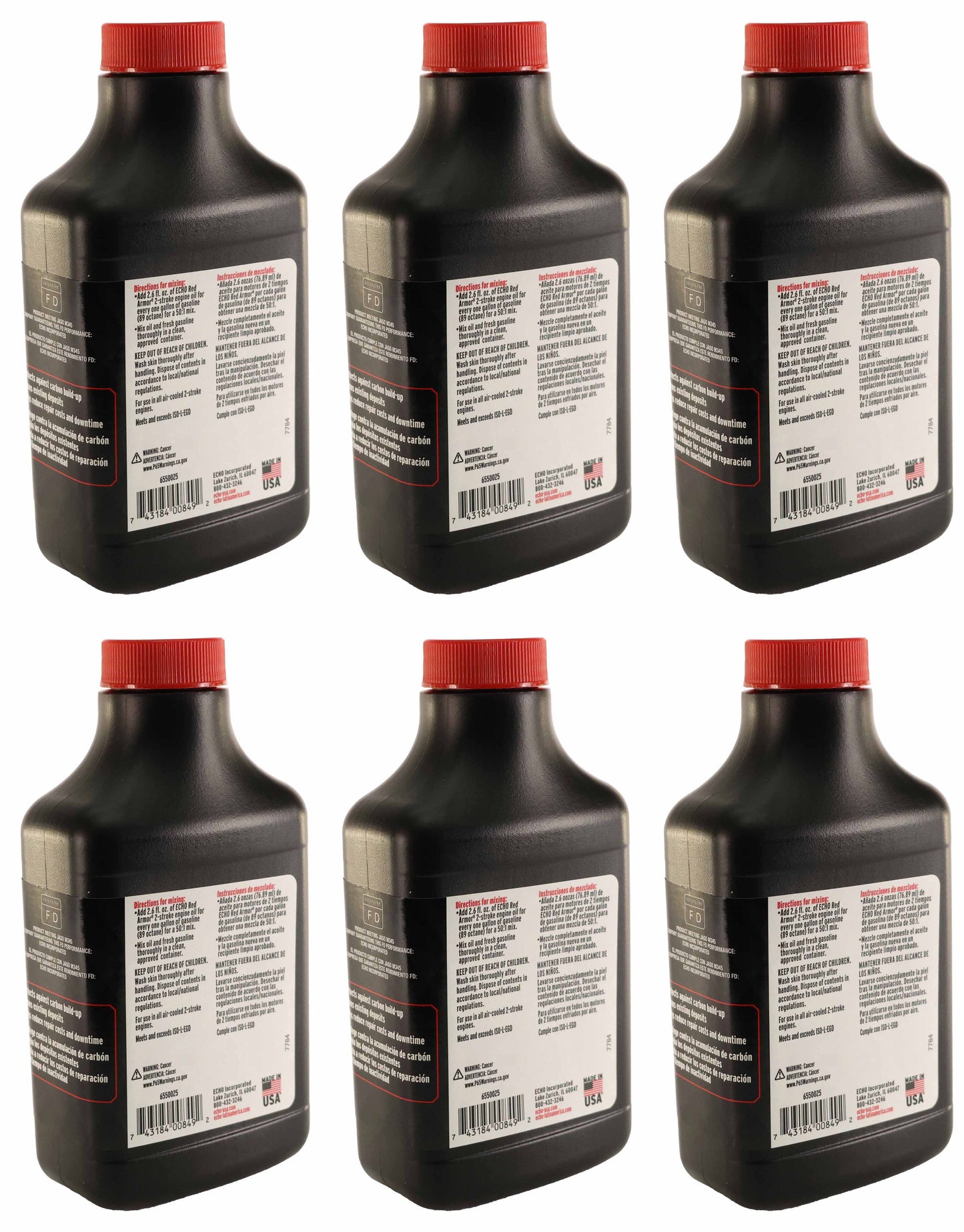 Echo Original Equipment 6-PACK Red Armor 2-Cycle Engine Oil (6.4 fl oz Bottle) - 6550025