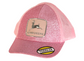 John Deere Toddler Pink Glitter Historic Trademark Cap, front of the cap