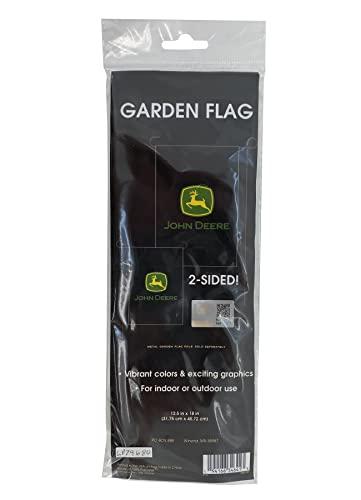 John Deere Black 2 Sided John Deere Trade Mark Garden Flag - LP79680