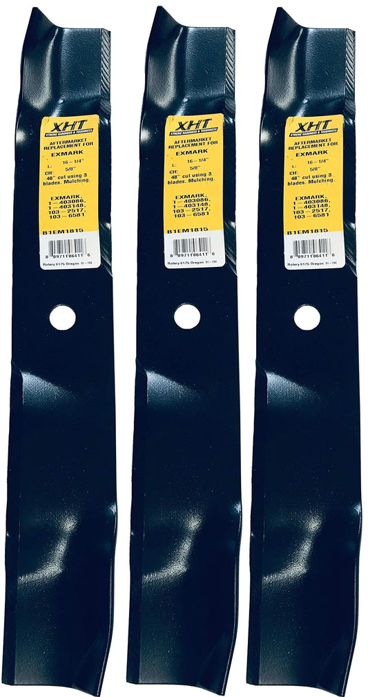 A&I XHT 16-1/4", 5/8" Mulching Mower Blade (Set of 3) - B1EM1815,3