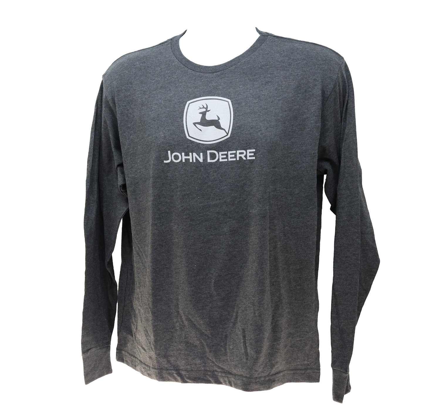 John Deere Youth Boy Long SLV Tee with Logo Heather