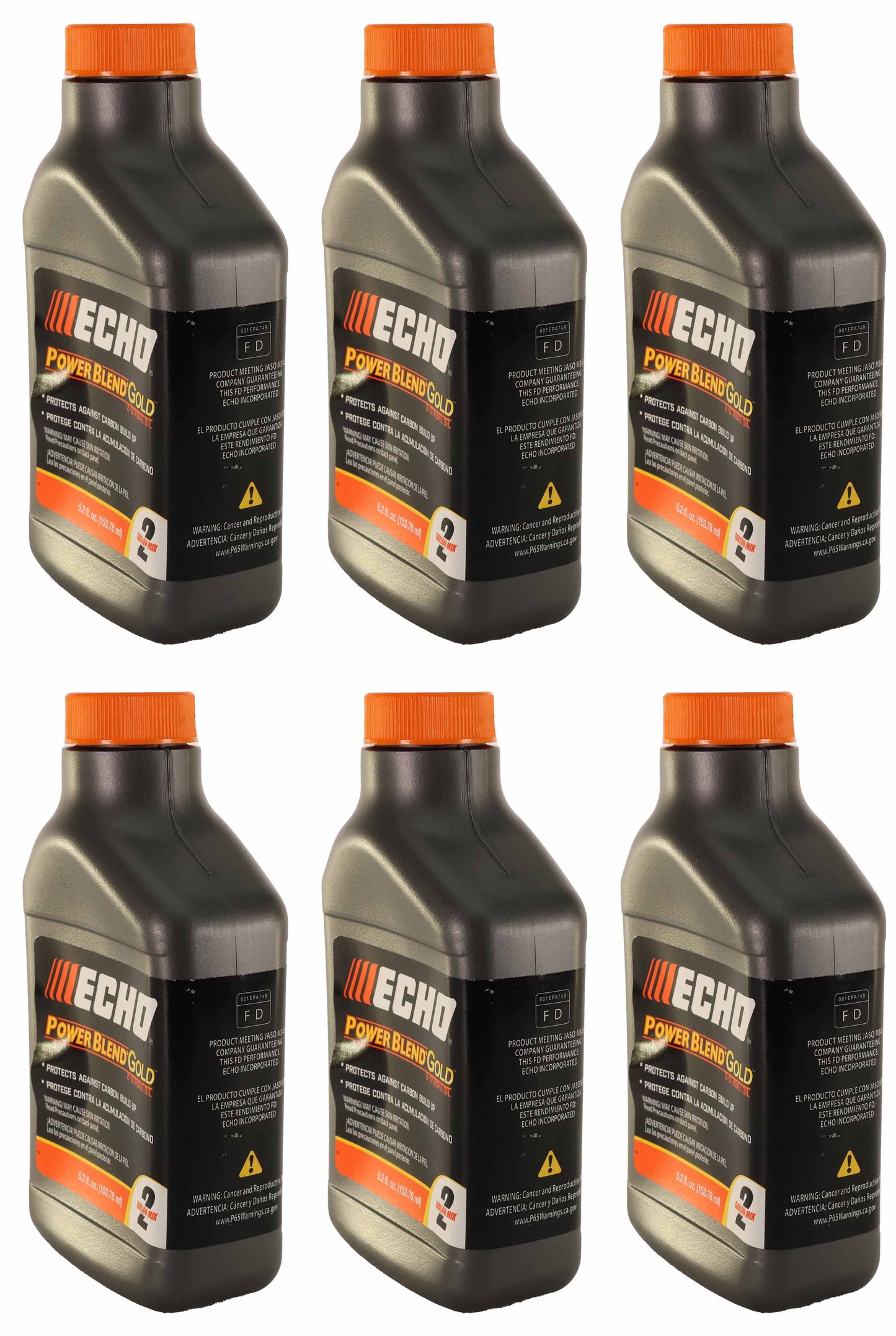 Echo Original Equipment 6-PACK Power Blend Gold Oil Mix 50:1 (5.2 fl oz Bottle) - 6450002