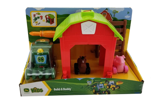 "John Deere Build-a-Buddy - Corey Combine with, Barn, Fence, Pig, Horse and Screwdriver"