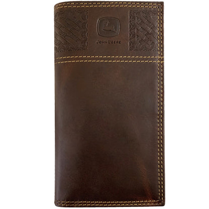 John Deere Leather Basketweave Checkbook Cover - LP83197