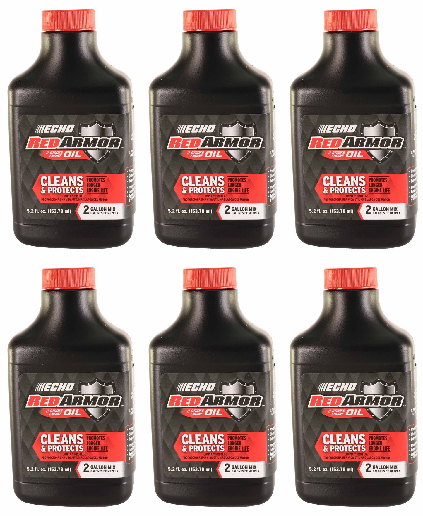 Echo Original Equipment 6-PACK Red Armor 2-Cycle Engine Oil (5.2 fl oz Bottle) - 6550002