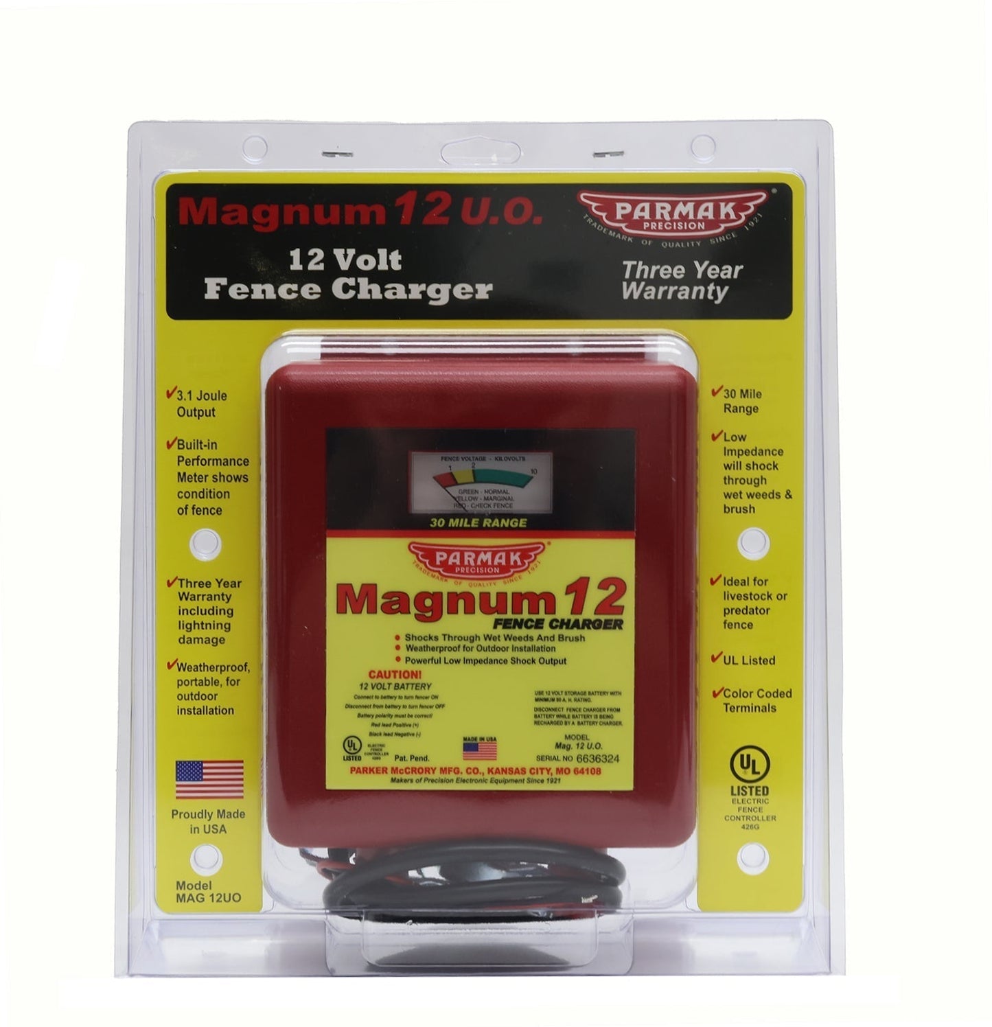 Parmak Magnum 12 U.O. 12V. Fence Charger - 102313