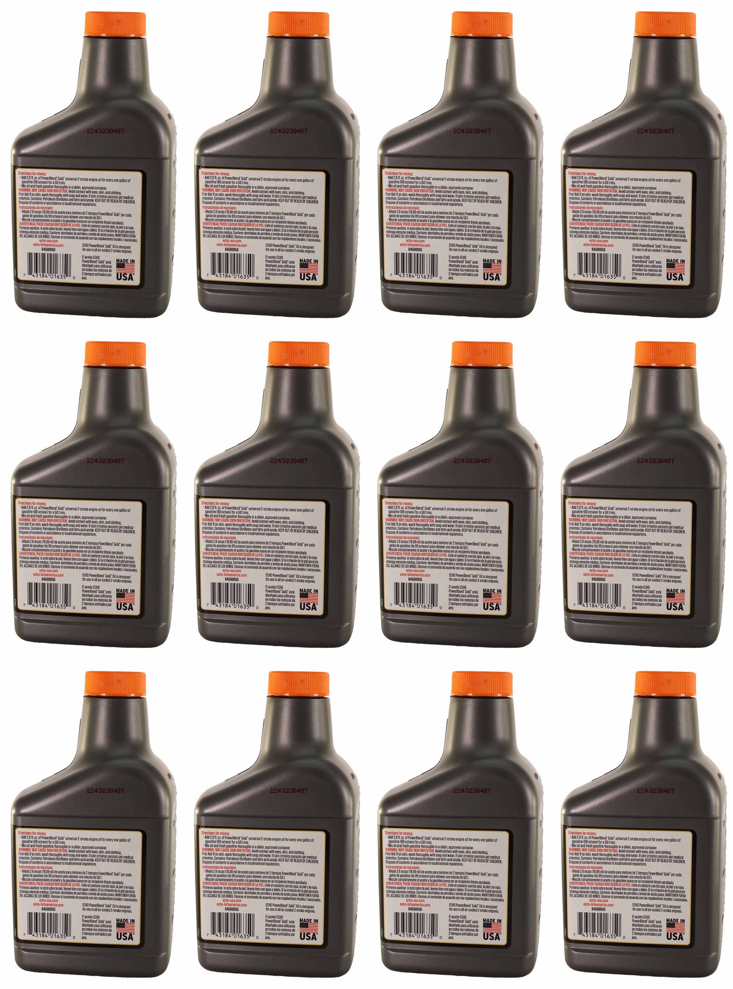 Echo Original Equipment 12-PACK Power Blend Gold Oil Mix 50:1 (12.8 fl oz Bottle) - 6450005