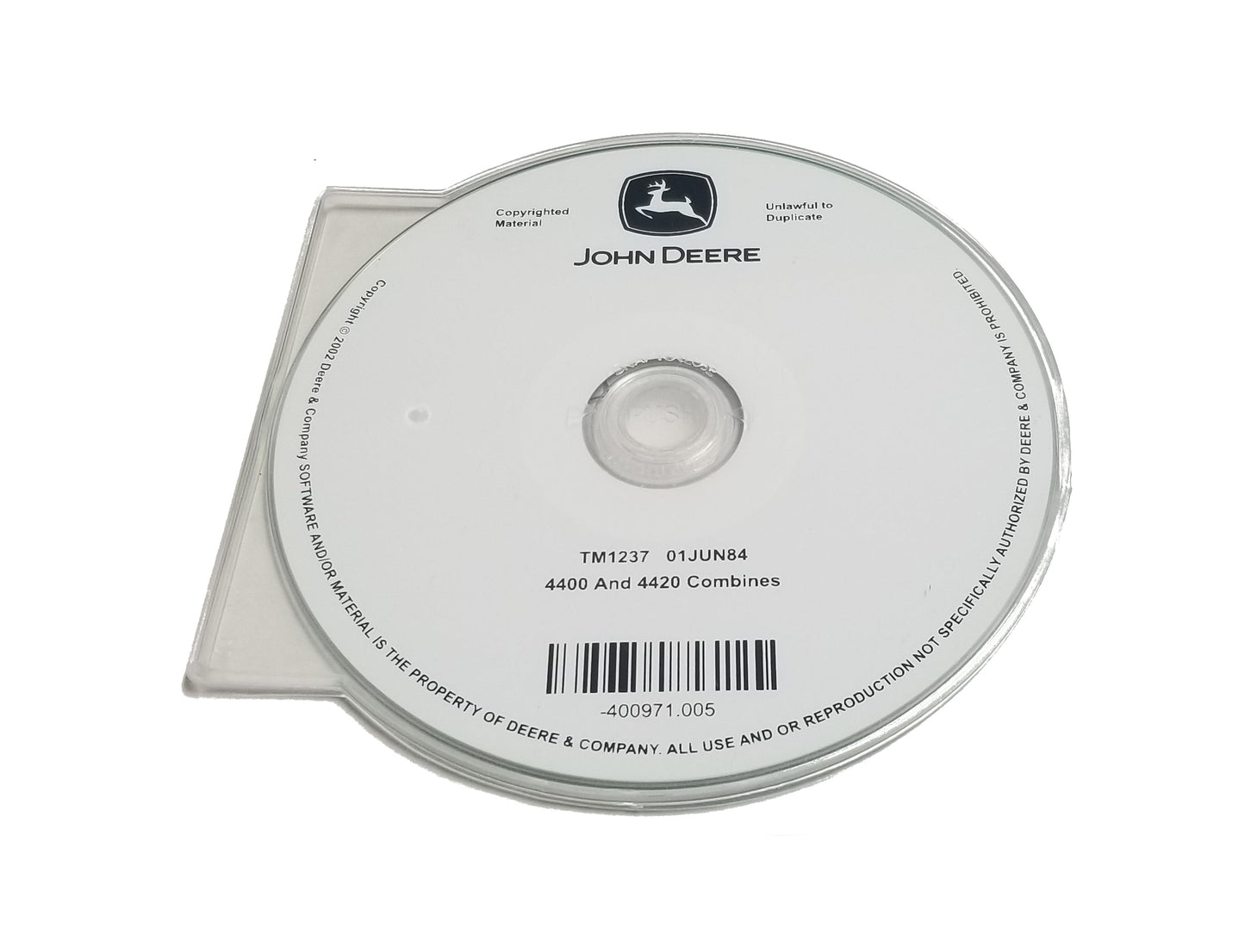 John Deere 4400/4420 Combines Technical CD Manual - TM1237CD