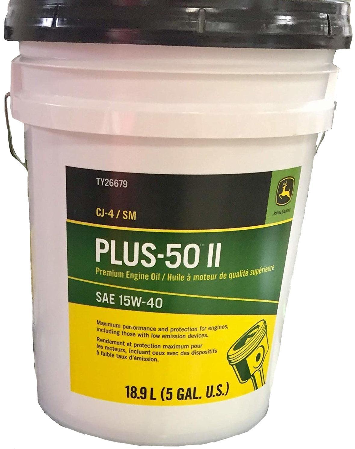 John Deere Plus-50 II Engine Oil 15W-40 5 Gallon Bucket - TY26679,1