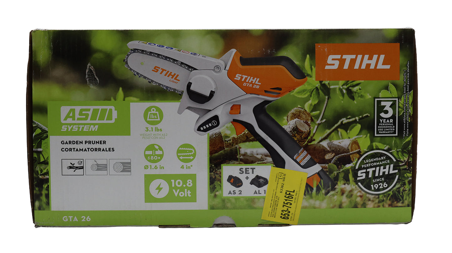 STIHL GTA 26 Cordless Pruner with AS 2 Battery & AL 1 Charger - GTA26SET