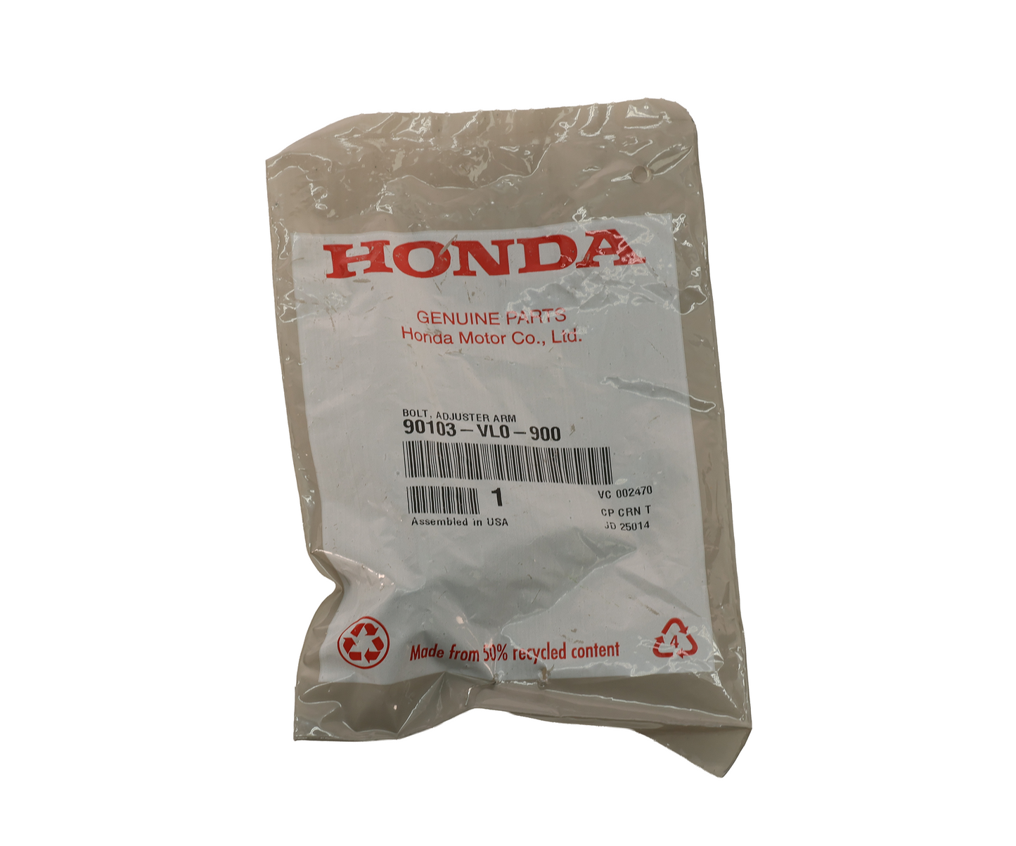Honda Original Equipment Adjuster Arm Bolt - 90103-VL0-900
