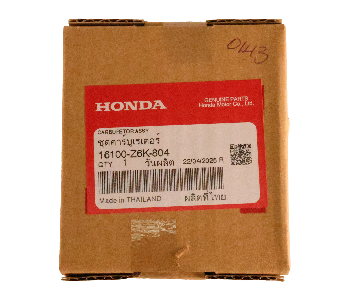 Honda Original Equipment Carburetor Assy - 16100-Z6K-804