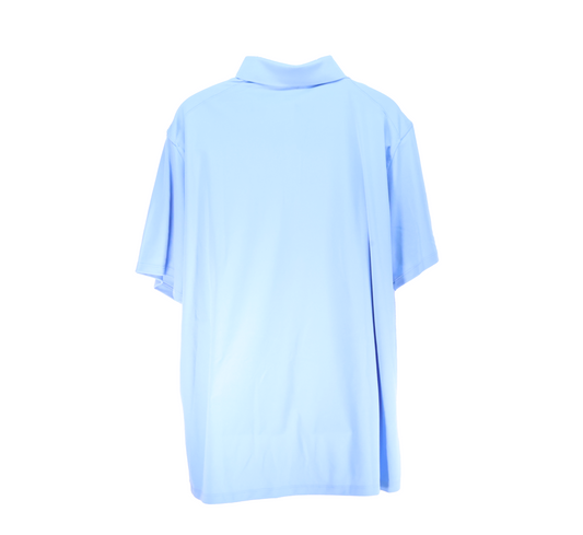 Close-up of the John Deere Nike Valor Blue Polo 2XL