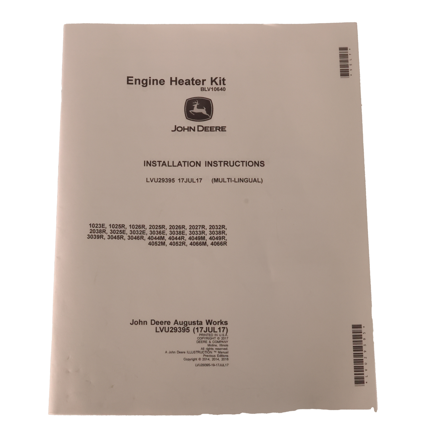 John Deere Original Equipment Coolant Heater - BLV10640