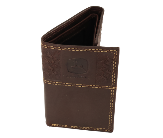 John Deere Mens Basketweave Trifold Wallet - LP83194