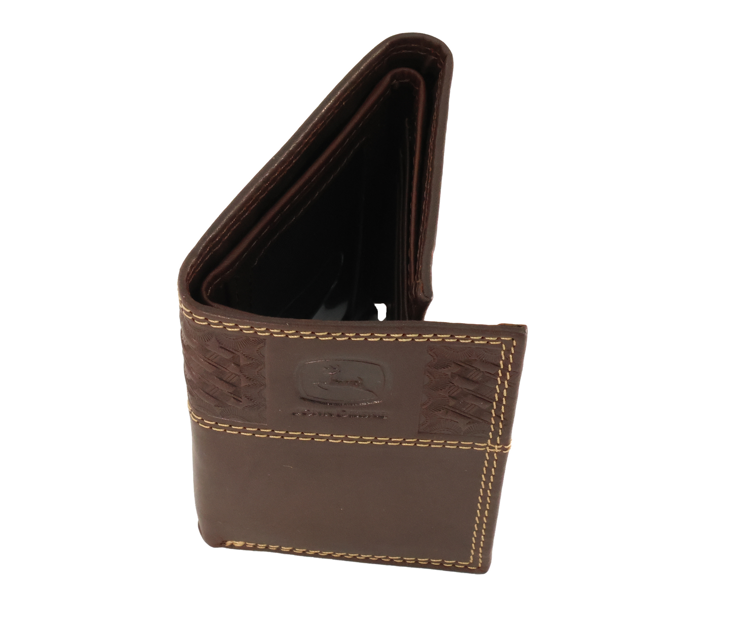 John Deere Mens Basketweave Trifold Wallet - LP83194