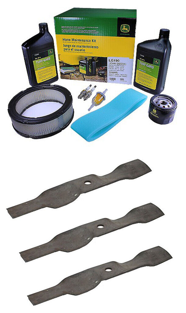 John Deere Original Equipment Model LT166 Maintenance Kit + Mulching Blades, 46" Mower Deck