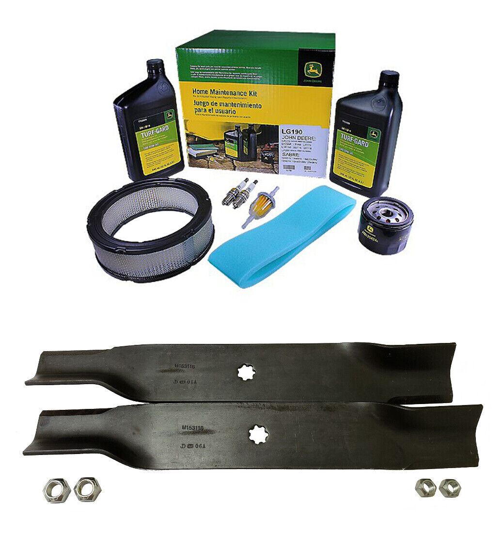 John Deere Original Equipment Model LT170 Maintenance Kit + Standard Blades, ...