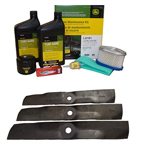 John Deere Original Equipment Model LX173 Maintenance Kit + Standard Blades, 48" Mower Deck