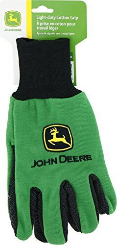 Mens John Deere Light Duty Cotton Grip Gloves (Green) - LP42385