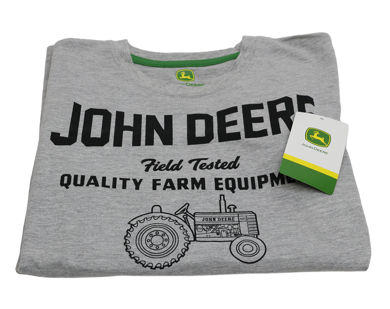 John Deere Boy's MEDIUM Gray Short Sleeve Shirt - LP70508