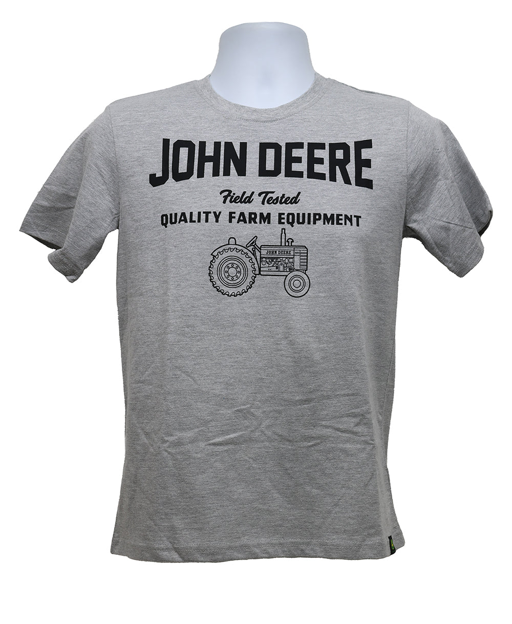 John Deere Boy's MEDIUM Gray Short Sleeve Shirt - LP70508