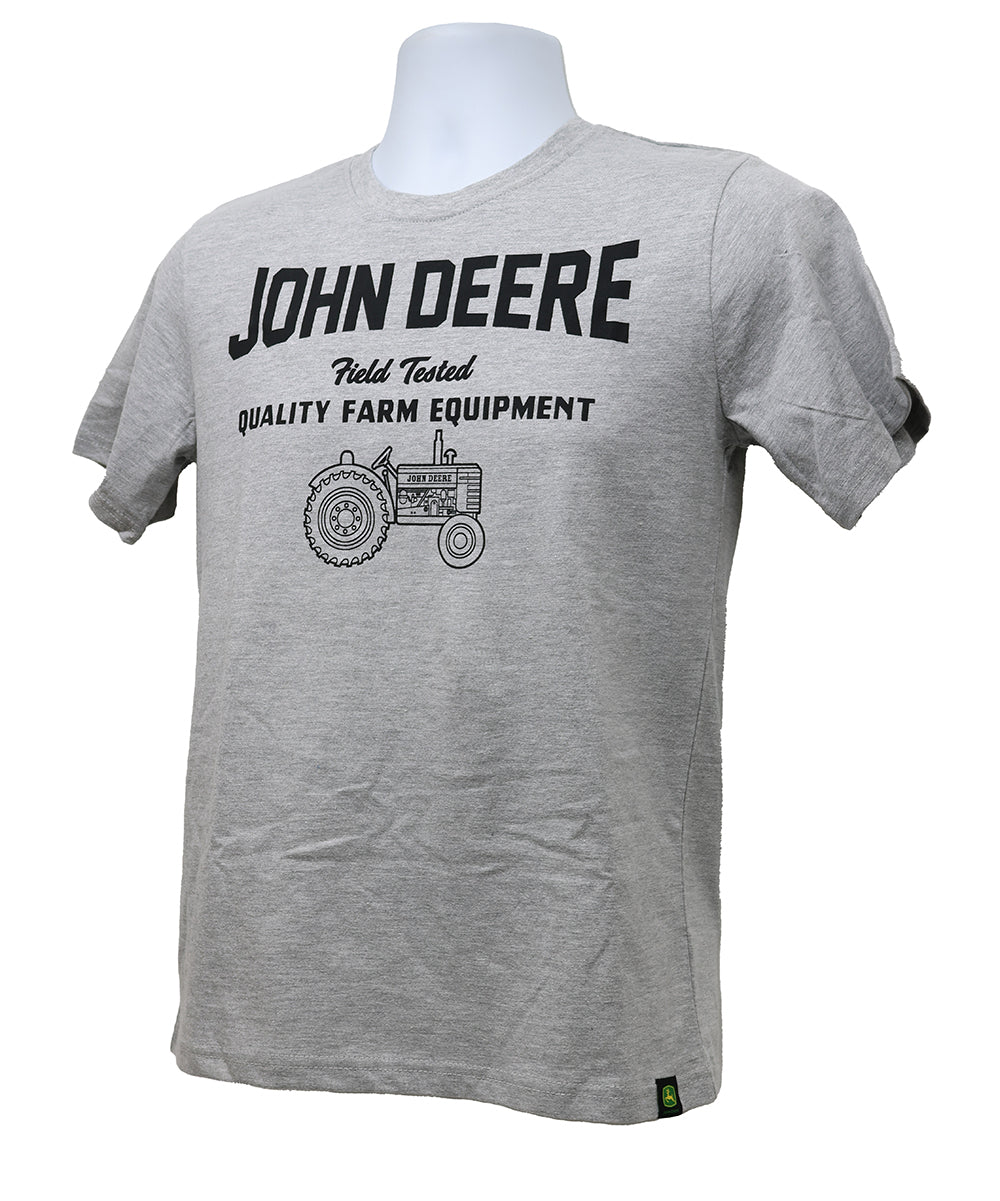 John Deere Boy's MEDIUM Gray Short Sleeve Shirt - LP70508