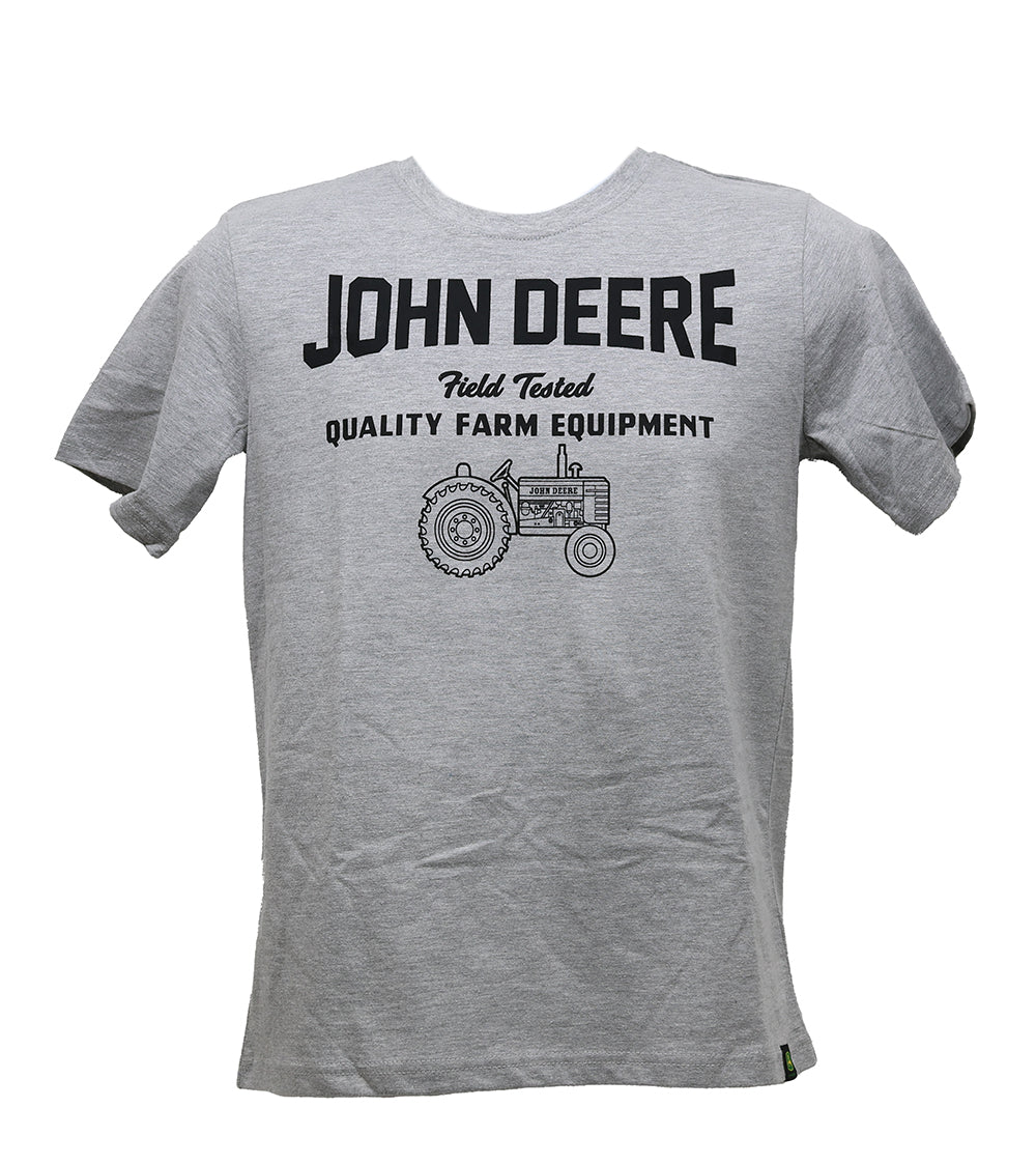 John Deere Boy's MEDIUM Gray Short Sleeve Shirt - LP70508