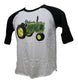 John Deere Youth MEDIUM Watercolor Christmas Tractor Baseball Tee - LP80914