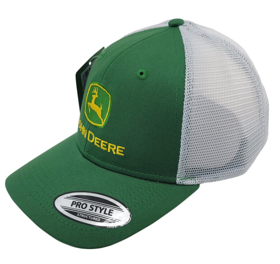 John Deere Green Chino White Mesh Hat/Cap - LP81104