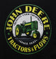 John Deere Men's SMALL Short Sleeve Black Tee - LP82104