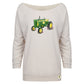 John Deere Ladies XL Watercolor Tractor Boatneck Sweatshirt - LP82252