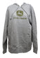 John Deere Ladies Small Gray Hoodie With Gold Glitter Logo laid flat