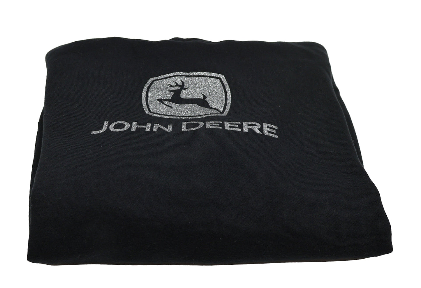 John Deere Ladies SMALL Black Hoodie with Silver Glitter Logo - LP85230