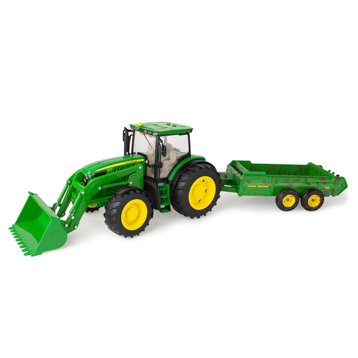 1/16 John Deere Big Farm 6210R Tractor with Loader & Spreader Toy Set - LP85913