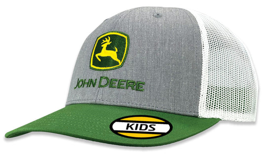 John Deere Youth Moline 112 Heather Gray/Green/White Mesh Back Hat/Cap - LP86080