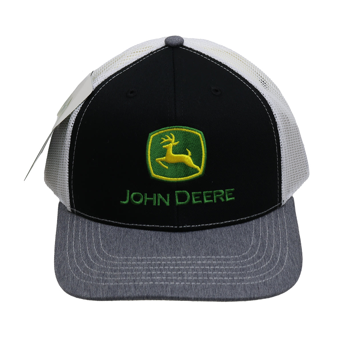 John Deere Men's Moline 112 BK/WH/HG TM Mesh Back Hat/Cap - LP86117