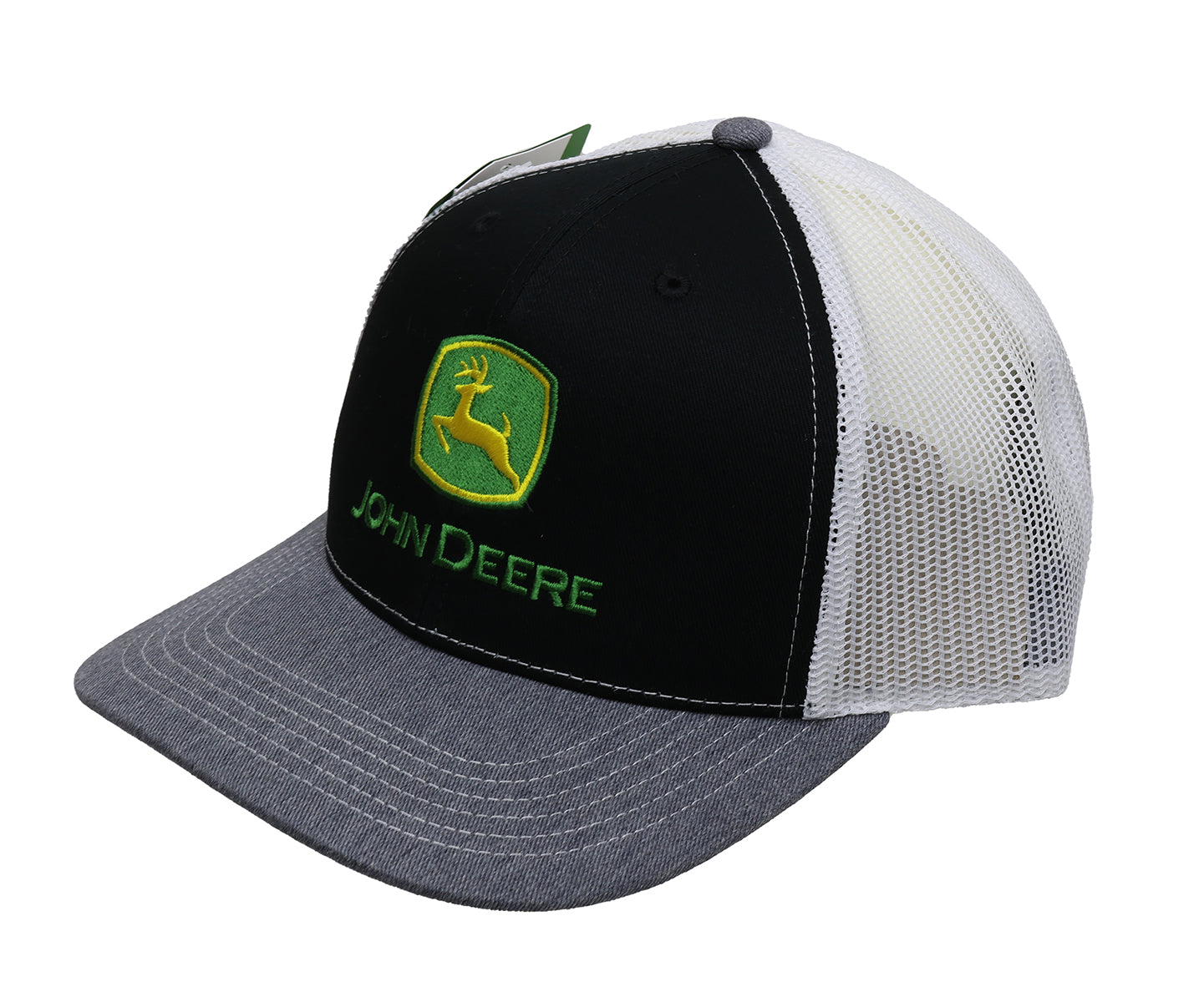 John Deere Men's Moline 112 BK/WH/HG TM Mesh Back Hat/Cap - LP86117