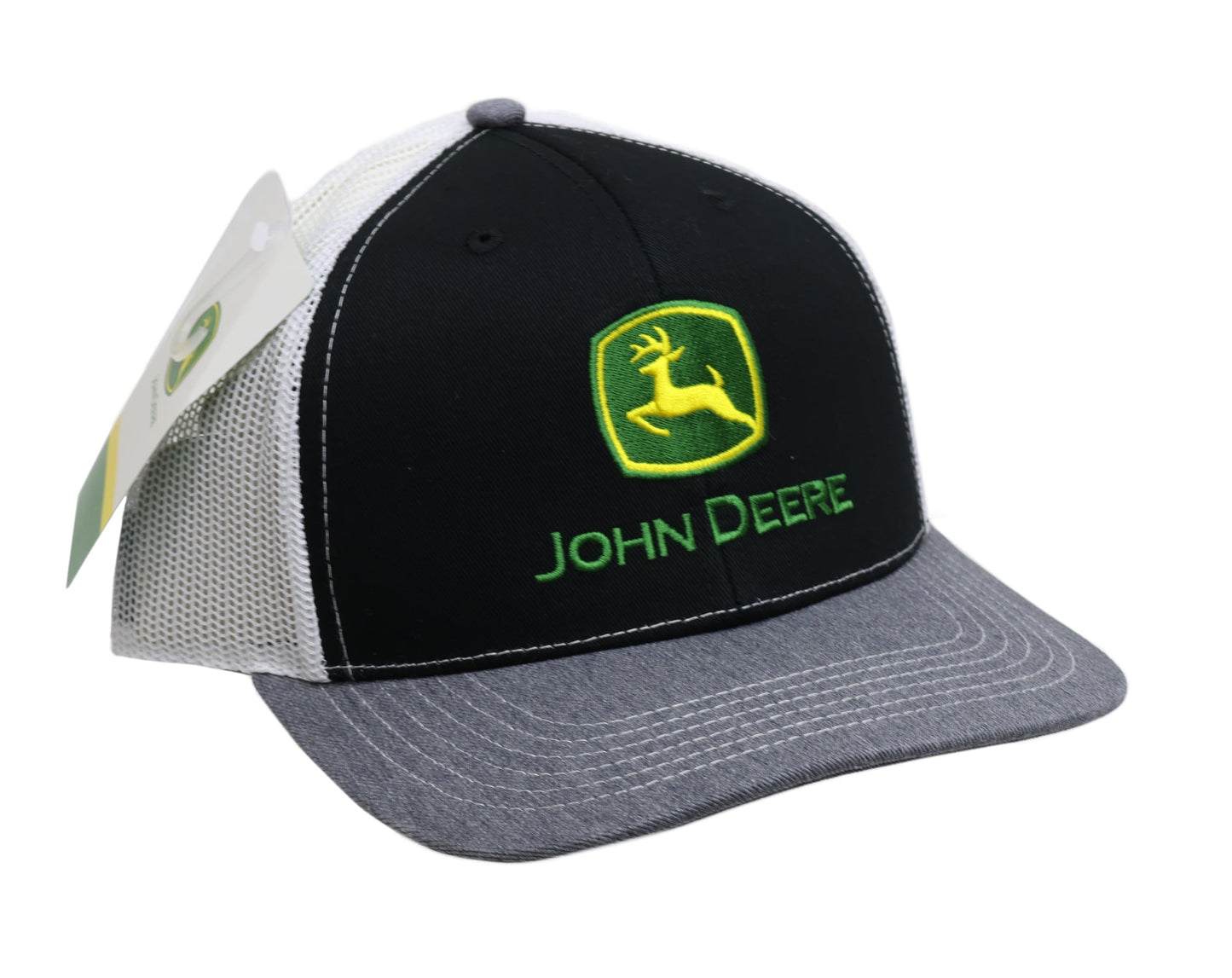 John Deere Men's Moline 112 BK/WH/HG TM Mesh Back Hat/Cap - LP86117