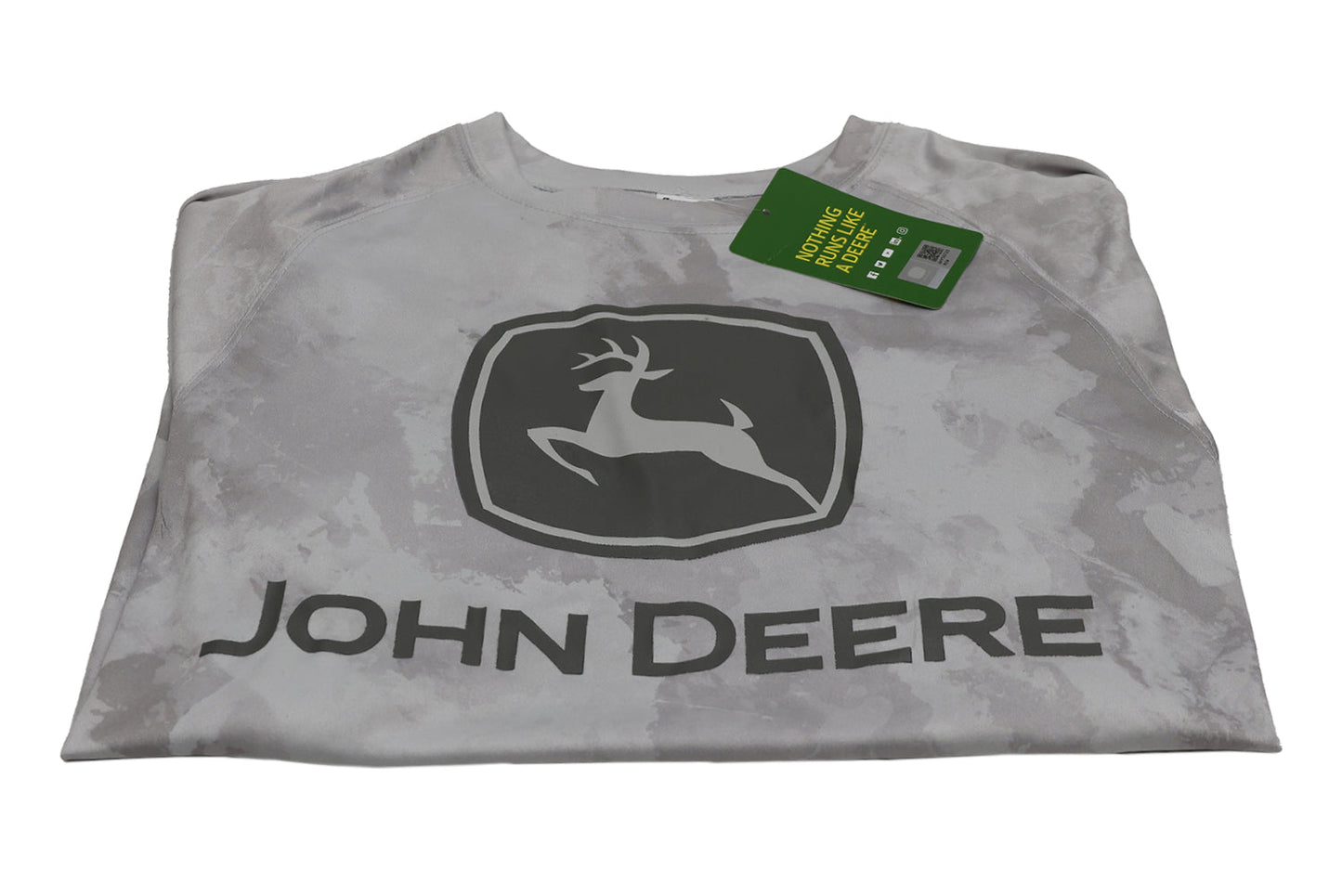 John Deere LARGE Grey Camo Performance Long Sleeve Tee - LP86314