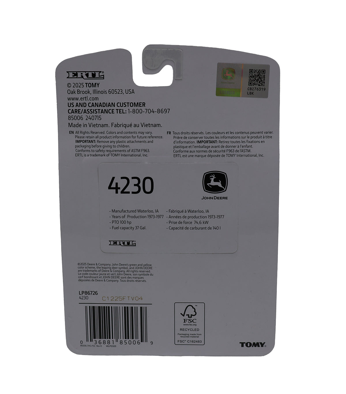 1/64 John Deere 4230 Tractor Toy - LP86726