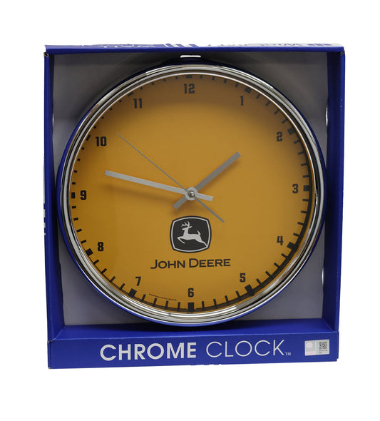 John Deere Ag Construction Chrome Wall Clock - LP87336