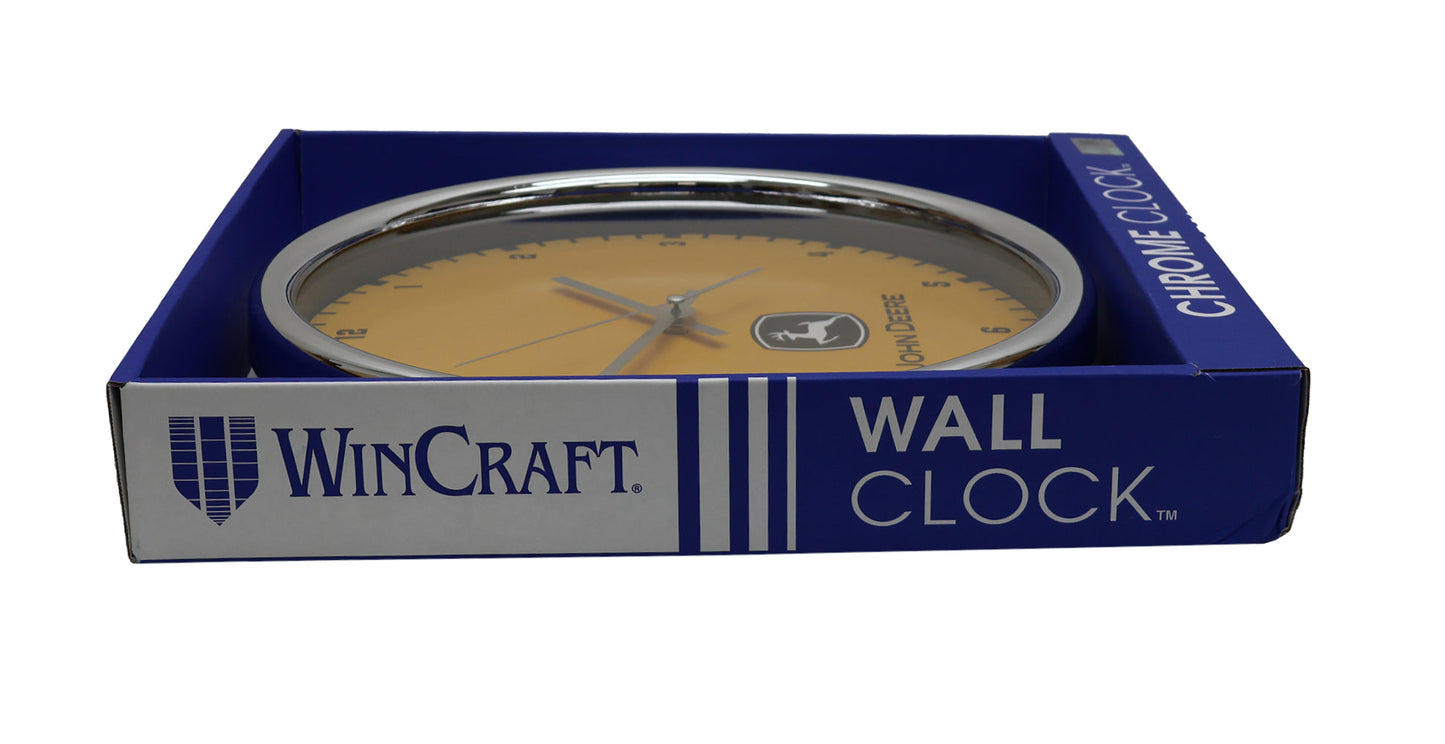 John Deere Ag Construction Chrome Wall Clock - LP87336