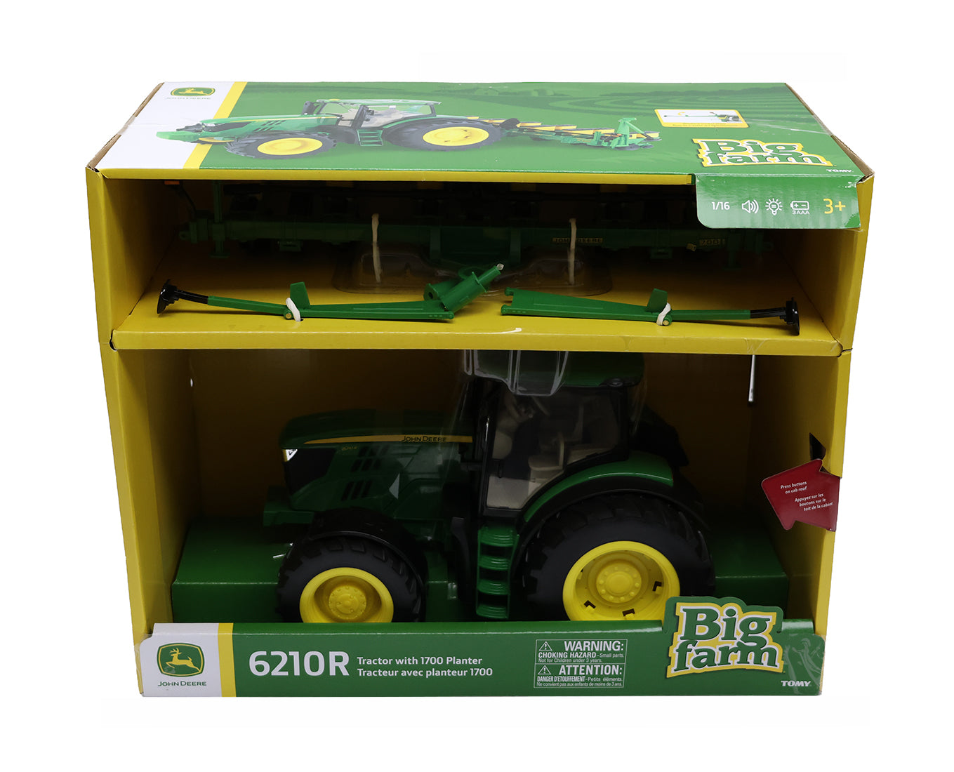 1/16 John Deere Big Farm 6210R Tractor with 1700 Planter Toy - LP87392