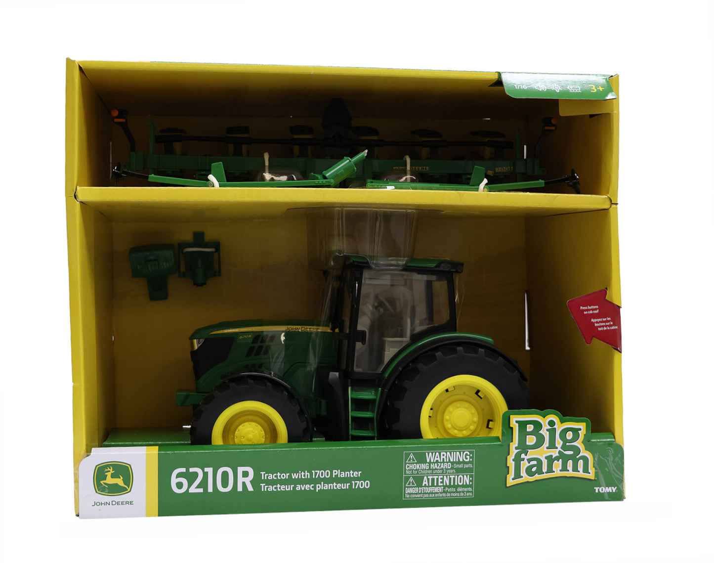 1/16 John Deere Big Farm 6210R Tractor with 1700 Planter Toy - LP87392