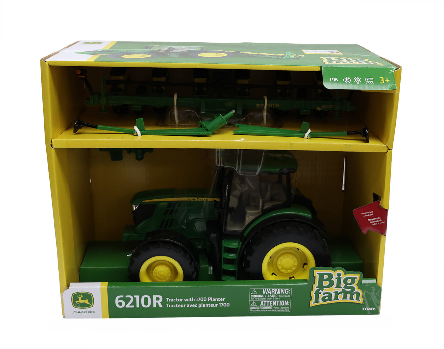 1/16 John Deere Big Farm 6210R Tractor with 1700 Planter Toy - LP87392