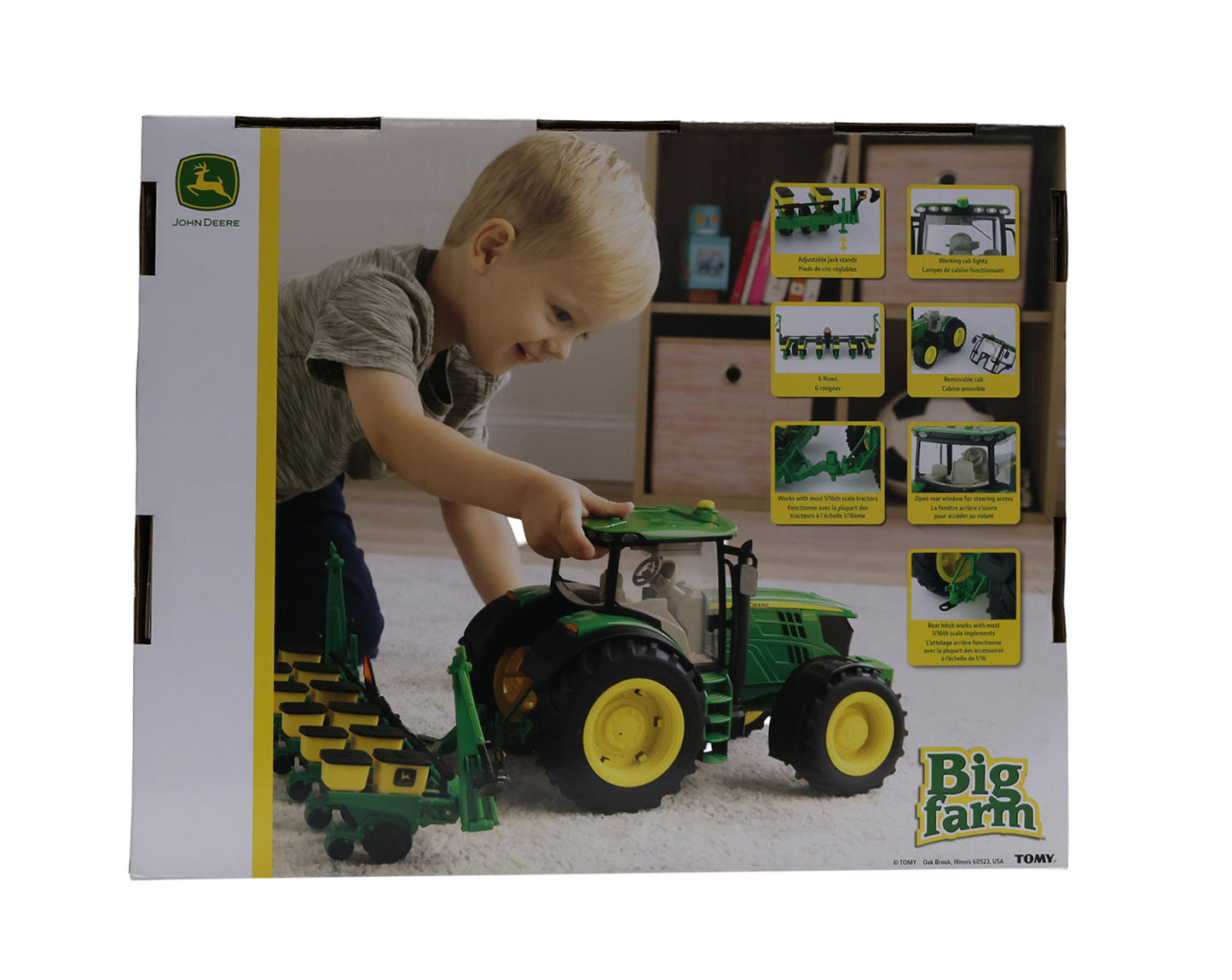 1/16 John Deere Big Farm 6210R Tractor with 1700 Planter Toy - LP87392