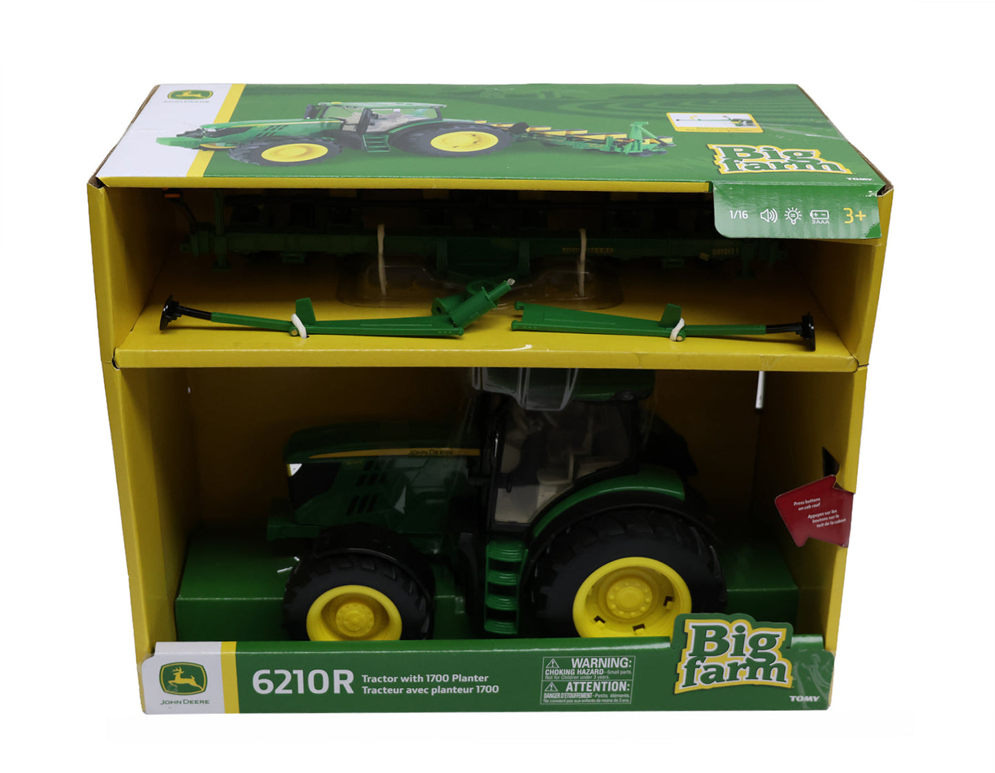 1/16 John Deere Big Farm 6210R Tractor with 1700 Planter Toy - LP87392